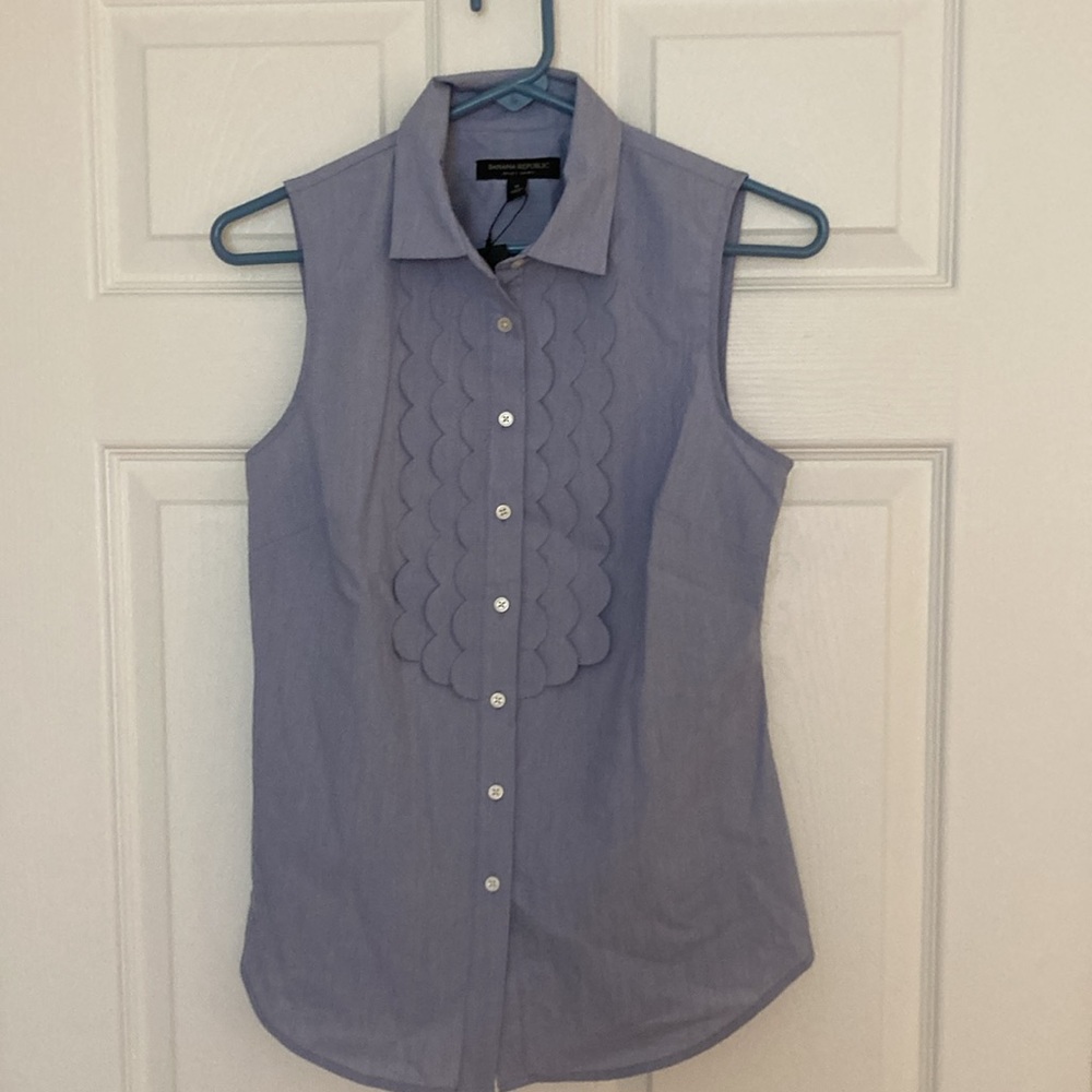 Banana Republic sleeveless Oxford shirt. Size:0. New with  tags.